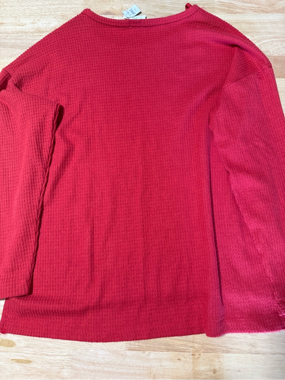 Aerie Women’s Waffle Knit Sleep Shirt NWT Red Long Sleeve Size M - Picture 6 of 6